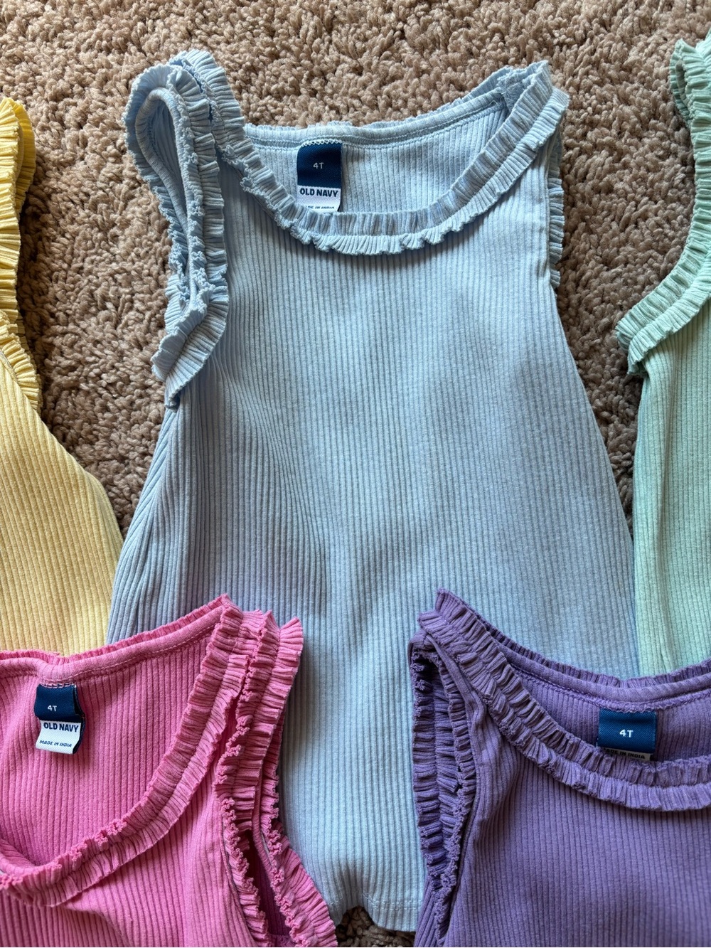 Old Navy Ribbed Ruffle Tank Top Bundle: 4T - Picture 3 of 8